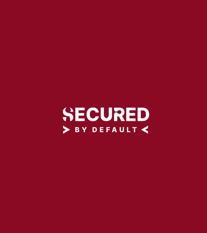 Cybersecurity brand logo reading Secured by Default